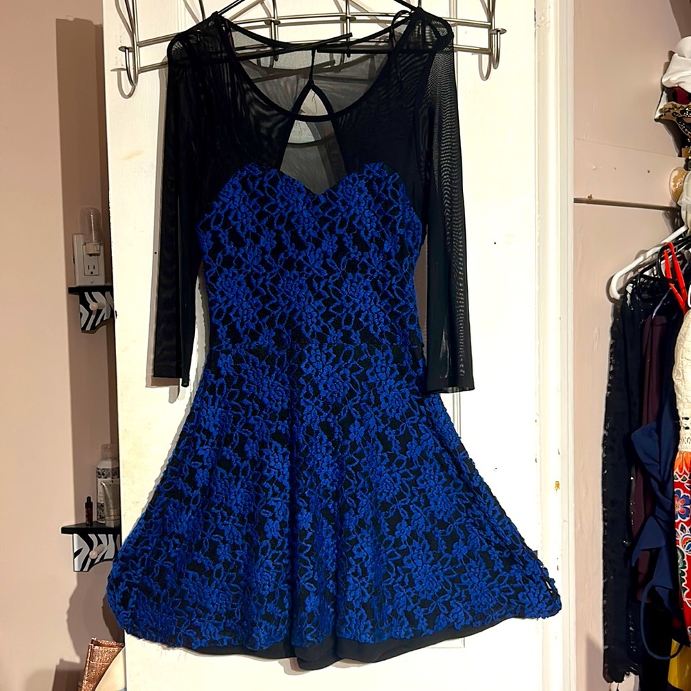Macys small dress - net and black embroidery work. Slightly worn.